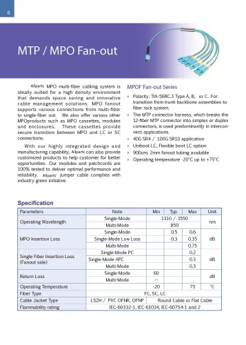 MTP/MPO Fan-out